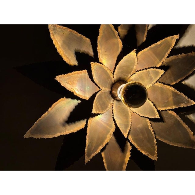 Vintage Floral Brass Wall Sconce by Maison Jansen, 1960s For Sale - Image 14 of 15