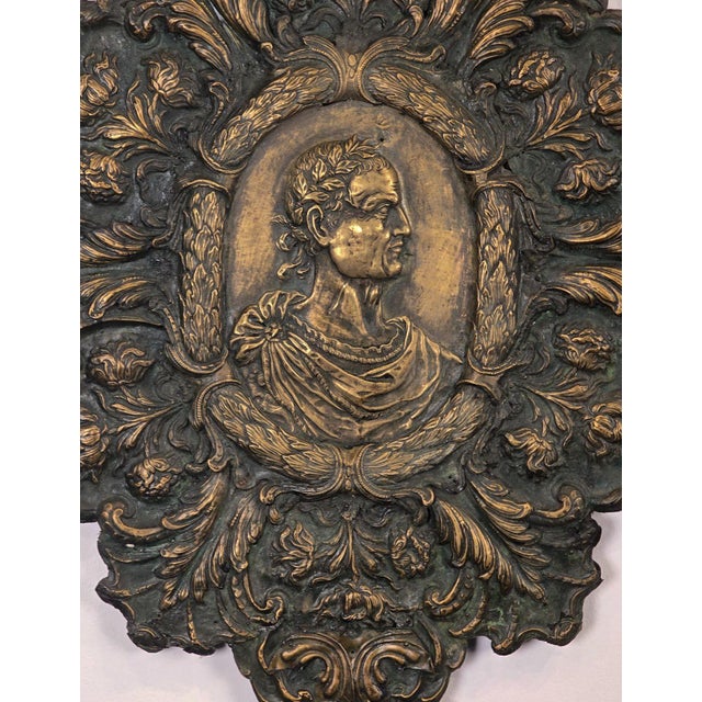 Brass Pair of Neoclassical Plaques, Italy Circa 1820 For Sale - Image 8 of 9