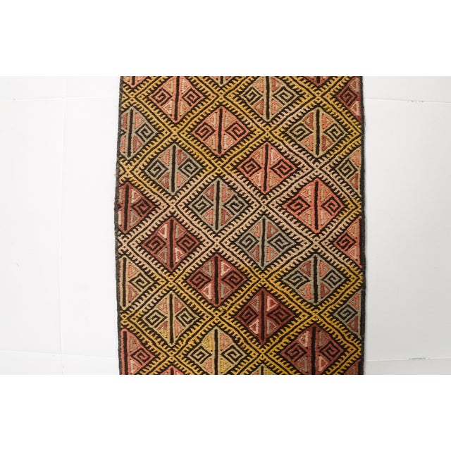 Peach Anatolian Kurdish Handwoven Kilim Runner For Sale - Image 8 of 10