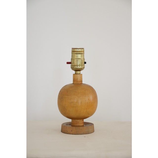 Vintage Mid Century Wood Lamp For Sale - Image 4 of 4