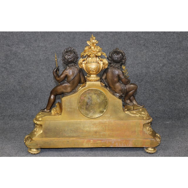 19th Century Figural French Bronze Mantel Clock Set Millard D Paris Japy Freres For Sale - Image 9 of 17