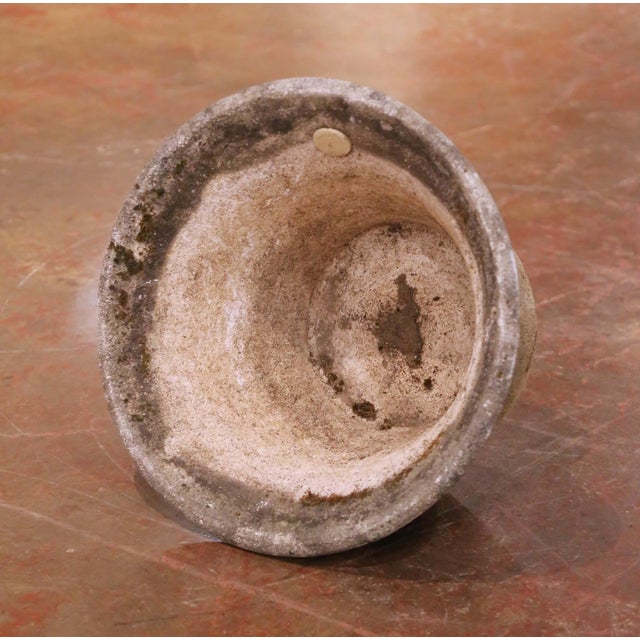 Stone Gray 19th C. French Cast Stone Weathered Garden Planters From Normandy, Set of 4 For Sale - Image 8 of 9