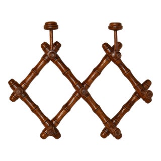 Circa 1900 French Cherry Accordion Coat and Hat Rack For Sale