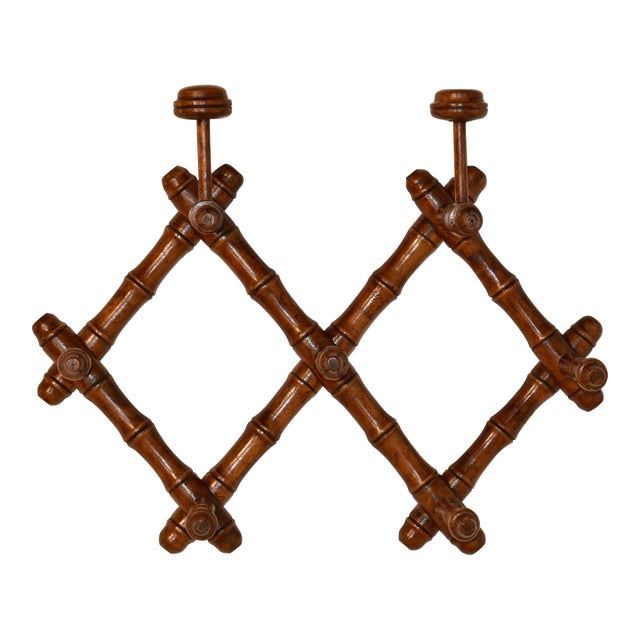 Circa 1900 French Cherry Accordion Coat and Hat Rack For Sale