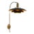 Rancho Mirage Wall Sconce - Matte Black & Gold-Leaf Shade, Weathered Brass, Plug-In For Sale