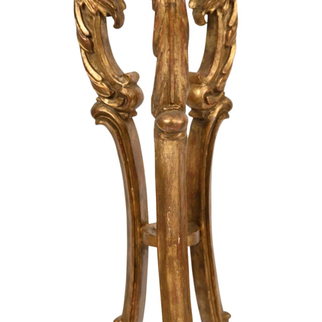 Vintage Italian Giltwood Scroll Pedestals - a Pair For Sale - Image 4 of 10