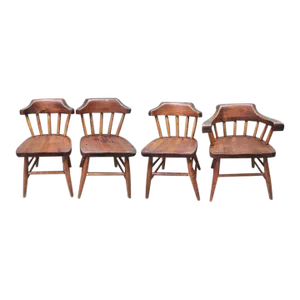 Late 20th Century Vintage Drake, Smith and Company Hand Rubbed Pine Dining Chairs - Set of 4