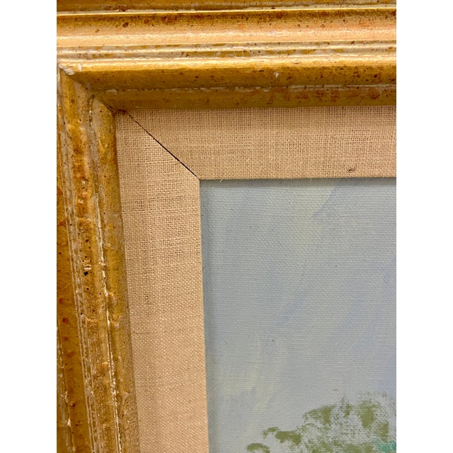 Mid 20th Century Large Impressionist Style Tree-Lined Landscape Oil Painting in Gilt Frame – 41.5” X 41.25” For Sale - Image 15 of 17