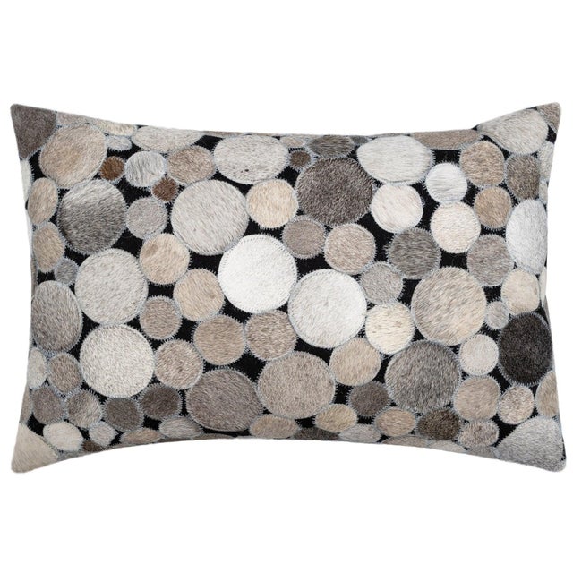 Farmhouse Pair of Canvello Genuine Cowhide Leather Decorative Throw Pillows With Feather Down Insert Included For Sale - Image 3 of 8