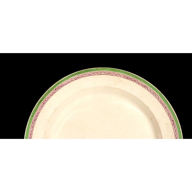 Ceramic English Creamware Dinner Service, Hicks, Meigh & Co., Green Border, 21 Plates For Sale - Image 7 of 10