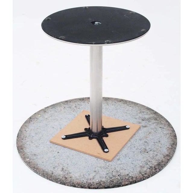 Vintage Granite Dining Table and Black Chrome Dining Chairs, 1990s, Set of 7 For Sale - Image 10 of 11