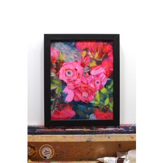 Blooming Eyes 1 by Anna Wypych | Oil Painting of pink roses with eyes For Sale