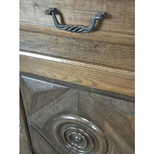 2000 - 2009 Low 3-Door Sideboard in Diamond-Point Oak For Sale - Image 5 of 8