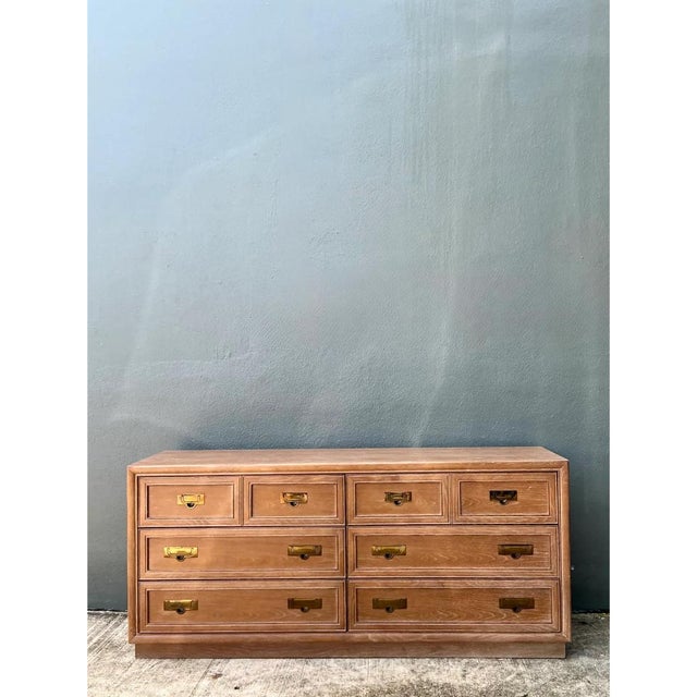 Vintage Brass Handle Campaign Dresser For Sale - Image 10 of 12