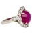Vintage Estate 6.01 Carat No Heat Star Ruby & Diamond Platinum Ring For Sale - Image 4 of 8