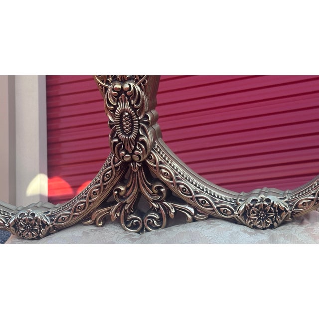 1990s Vintage Hollywood Regency Style Double Oval Gilt Wall Mirror For Sale - Image 5 of 6