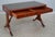 English English Leather Top Yew Wood Writing Desk For Sale - Image 3 of 17