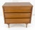 Tan 1970s Compact 3 Drawer Walnut Concave Drawer Front Mid Century Bachelor Chest Dresser For Sale - Image 8 of 11