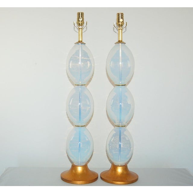 Vintage Murano White Opaline Glass Lamps For Sale - Image 10 of 10