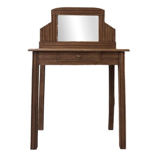 Vintage Art Deco Oak Dressing Table, 1940s For Sale