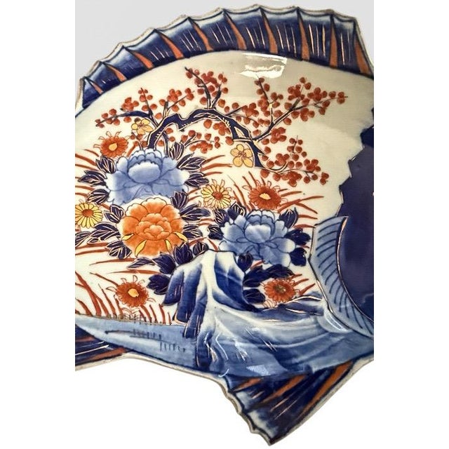 Imari Porcelain Antique Japanese Meiji Period Imari Porcelain Sea Bream Fish Platter For Sale - Image 4 of 10