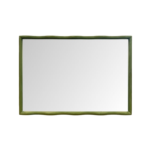 Kenneth Ludwig Chicago Willow Scalloped Mirror Green For Sale - Image 4 of 11