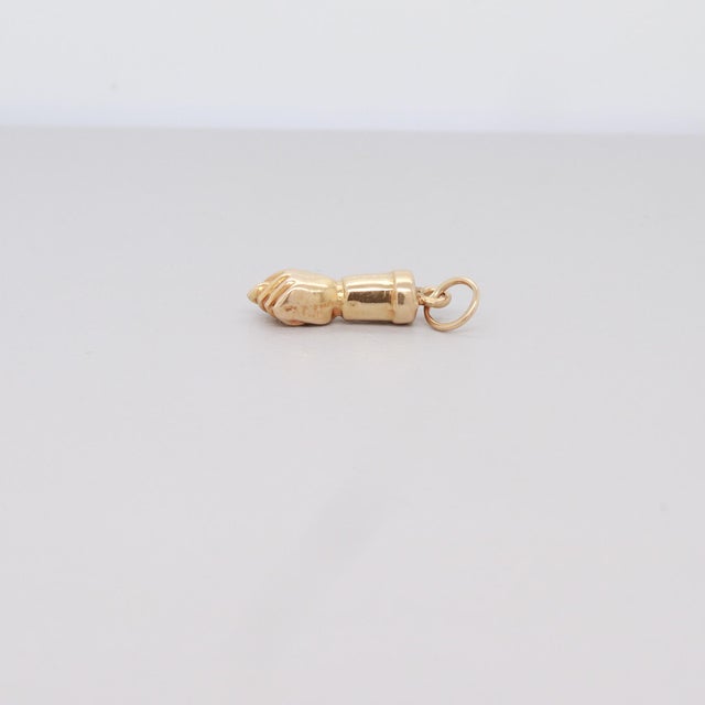 Vintage 14k Gold Fig Sign / Mano Figa Pendant or Charm for a Bracelet For Sale - Image 12 of 16