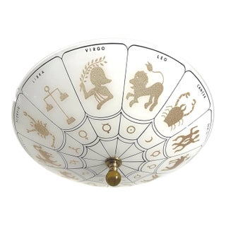 1970s Astrological Star Flush Light For Sale