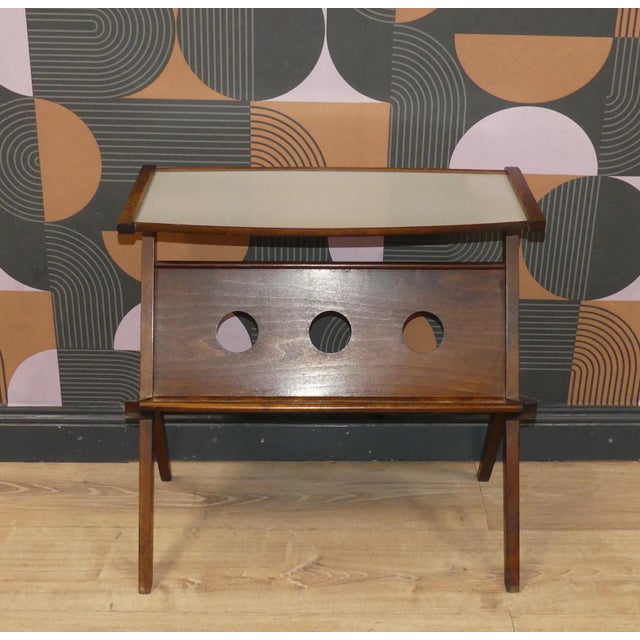 Side Table with Magazine Rack and Formica Top, 1950s For Sale - Image 10 of 11