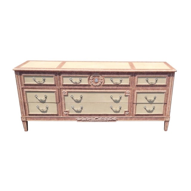 1990s Baker Furniture Painted French Dresser For Sale - Image 13 of 13