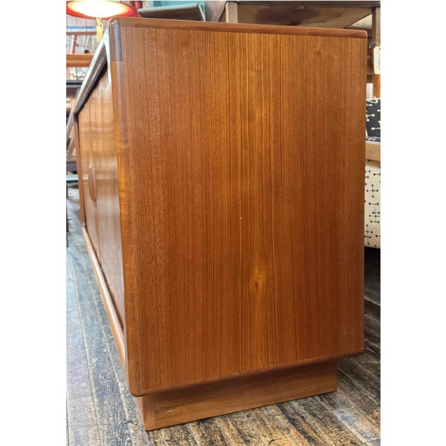 Mid 20th Century Mid 20th Century Danish Modern Teak Credenza by Dyrlund With Tambour Doors For Sale - Image 5 of 17