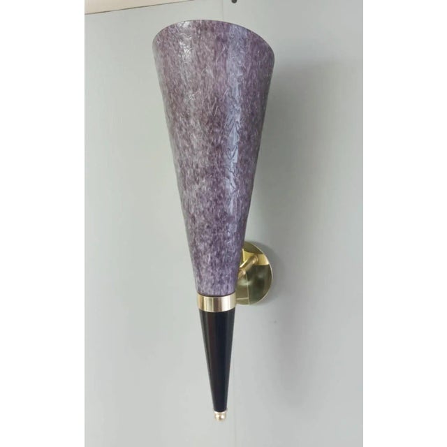 Italian 21st Century Purple Torchere Sconces, a Pair For Sale - Image 3 of 9