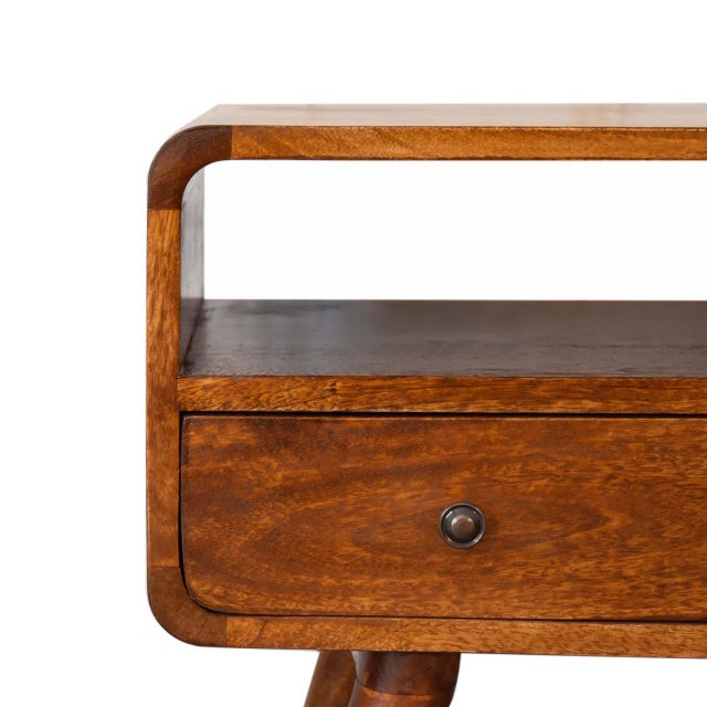 2020s Compact Media Stand With Drawers and Open Storage For Sale - Image 5 of 8