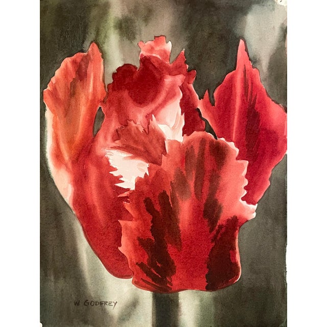 Winifred Godfrey (born 1944) floral watercolor on heavy paper, signed lower left. Originally from Philadelphia, Godfrey...