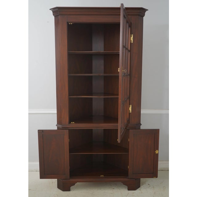 Traditional Henkel Harris Mahogany Tall Corner Cabinet For Sale - Image 3 of 18