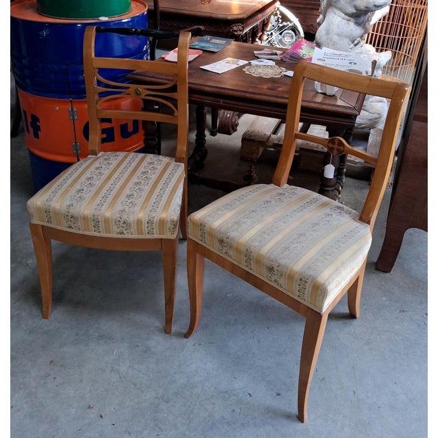 Traditional Biedermeier Chairs in Light Wood, 1800s, Set of 2 For Sale - Image 3 of 6