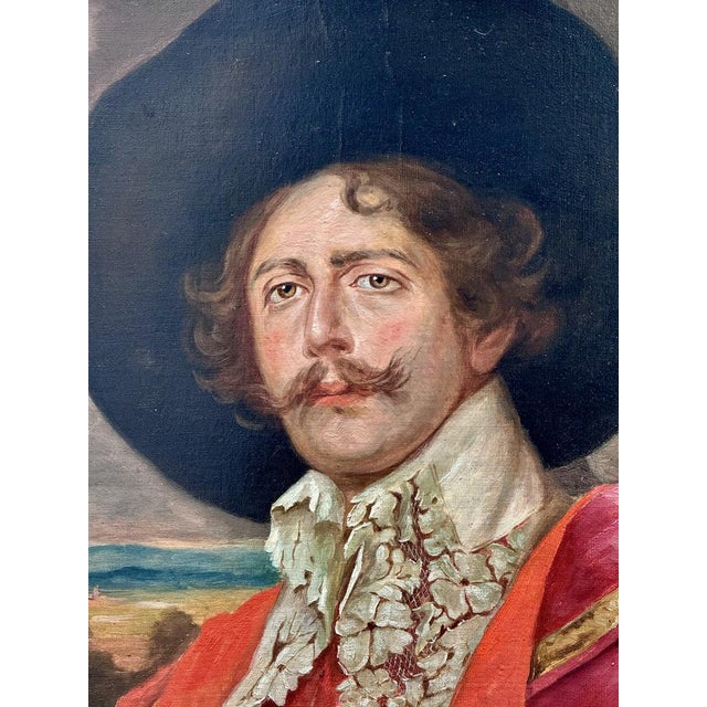 Chavannes, Portrait of a Man with a Sword, 1800s, Oil on Canvas, Framed For Sale - Image 4 of 10