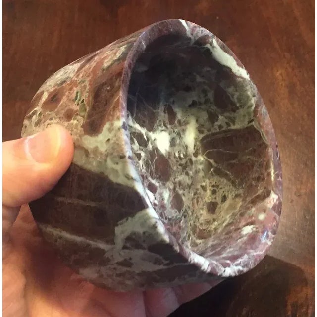 Mid-Century Modern Italian Rouge Marble Wine Bottle Coaster or Bowl For Sale - Image 4 of 13