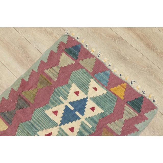 1960s Vintage Hand Knotted Kilim Rug For Sale - Image 10 of 12