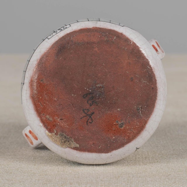 19th Century French Faience Fleur-De-Lis Lidded Pot, Hand-Painted For Sale - Image 10 of 12