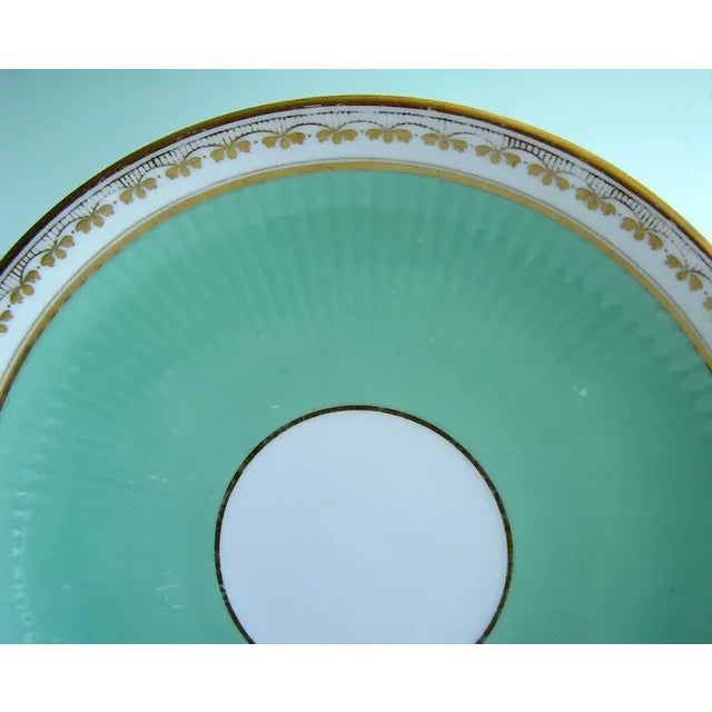 Minton 1850 Antique English Minton Porcelain Ribbed Turquoise Serving Plates - A Pair For Sale - Image 4 of 10
