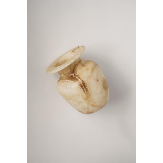 Hand-Carved Egyptian Alabaster Vase For Sale - Image 4 of 13