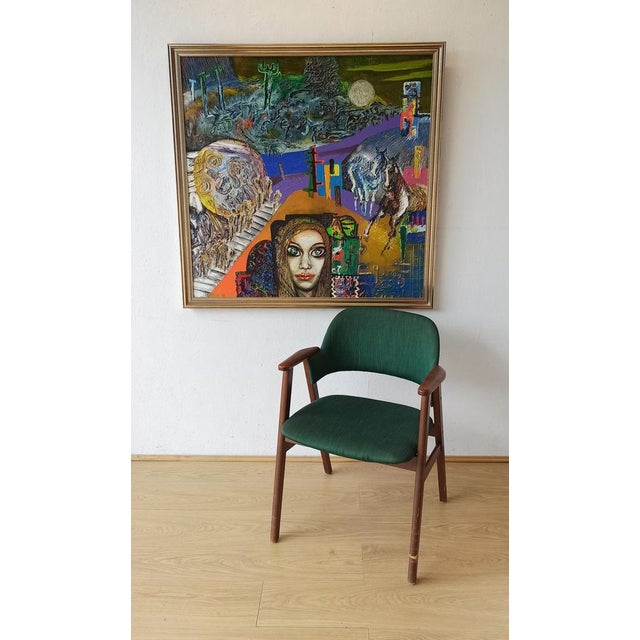 Barbara Urszula Piwarska, Composition, Oil on Canvas, 1970s For Sale - Image 4 of 17