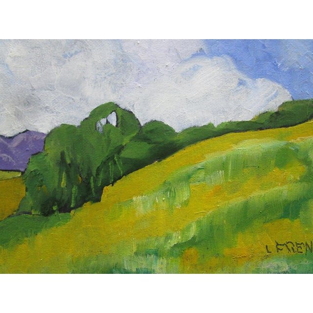 Contemporary Wild Yellow Mustard Lynne French California Landscape 8x10 Oil For Sale - Image 3 of 5