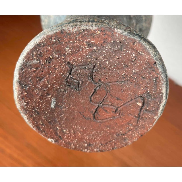 Vintage Brutalist German Studio Pottery Vase from Gerhard Liebenthron, 1981 For Sale - Image 15 of 16