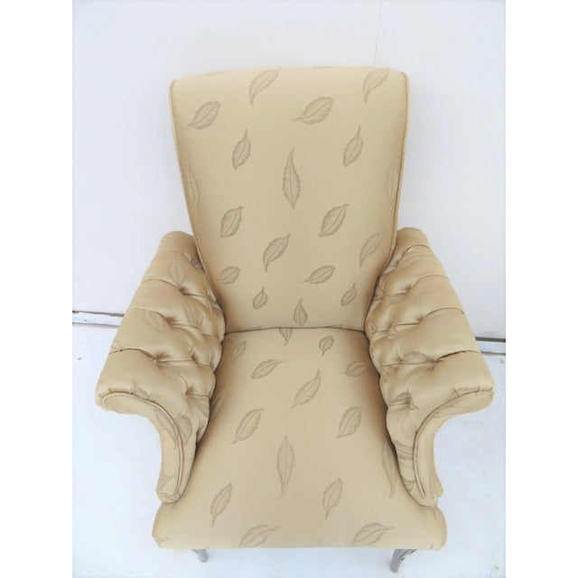 Mid 20th Century French Style Tufed Fireside Chairs - Pair For Sale - Image 5 of 6