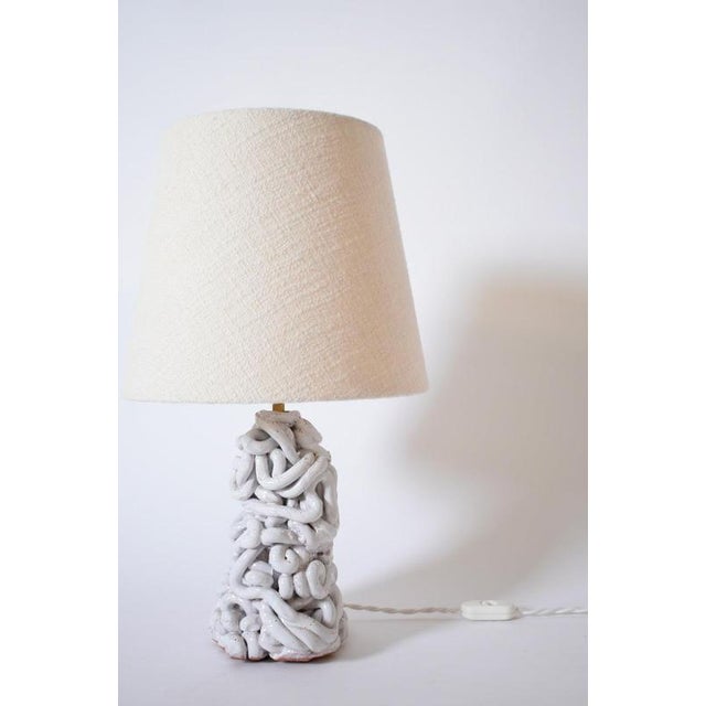 Angkor White Round Lamp by Barracuda Interiors For Sale - Image 4 of 6