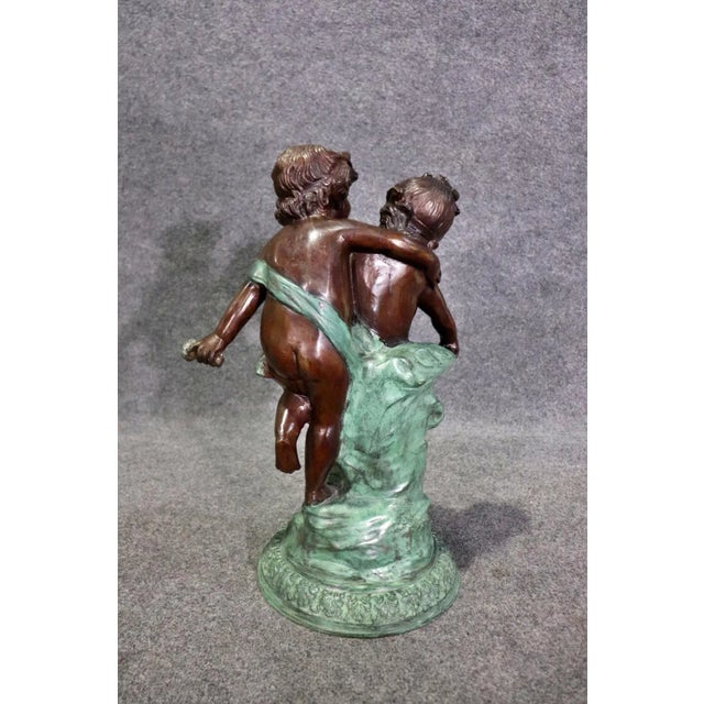 Bronze Sculpture of a pair of Children Playing For Sale In Philadelphia - Image 6 of 8