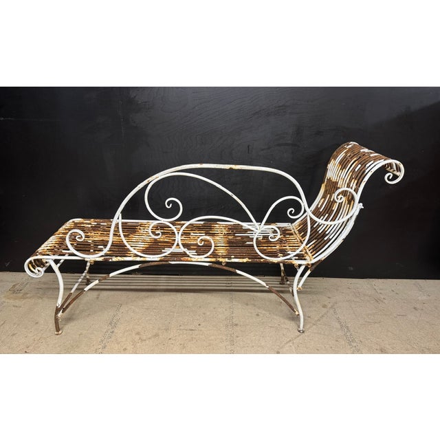 Metal French Decorative Iron Garden Seat, 1970 For Sale - Image 7 of 11