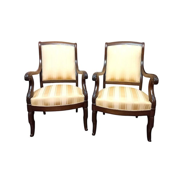 Restoration Armchairs, 1830s, Set of 2 For Sale - Image 18 of 18